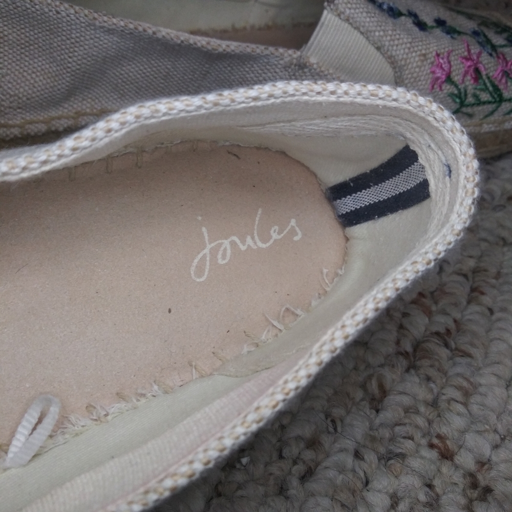 Anthropologie Joules Shelbury  Floral Embroidered Cottagecore Style Espadrilles - Picture 4 of 10